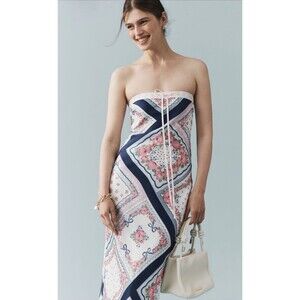 Anthropologie For Love & Lemons Midi Slip Dress Daisy Mae Strapless Size 2X NWT